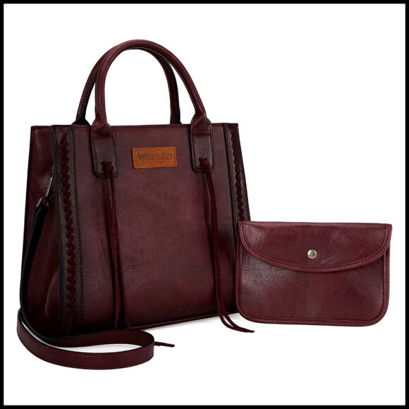 Large Vegan Leather Tote Bag with Detachable Strap and Multiple Pockets